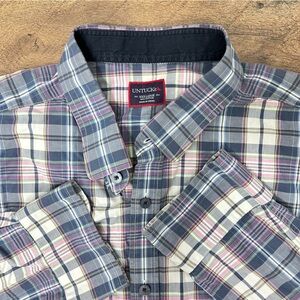 UNTUCKit Blue and Yellow Plaid Shirt